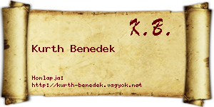 Kurth Benedek névjegykártya